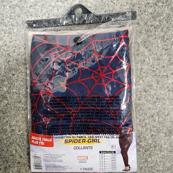 NWT Marvel Adult Spider Girl Leggings Plus XXL Halloween Costume Cosplay New - Picture 2 of 7